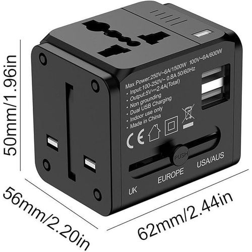 product_image_name-Generic-1PCS Worldwide Universal Travel Socket Adapter,USB Charger,Socket Converter,Power Socket Travel Goods-2