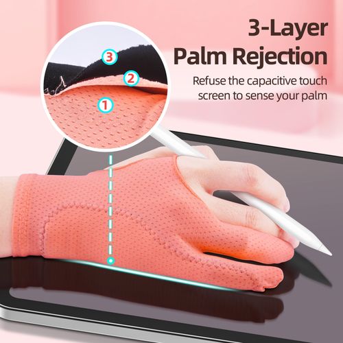 Shop Generic Two Finger Anti-fouling Glove For Artist Drawing & Pen Graphic  Tablet Pad Pen Palm Rejection Glove for Android Tablet black Online