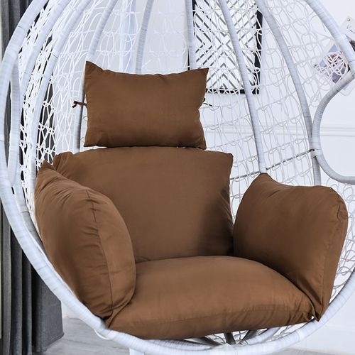 product_image_name-Generic-Hanging Hammock Chair Cushion Swing Seat Cushion Thick Nest Hanging Chair Back with Pillow Coffee - Multicolor-2