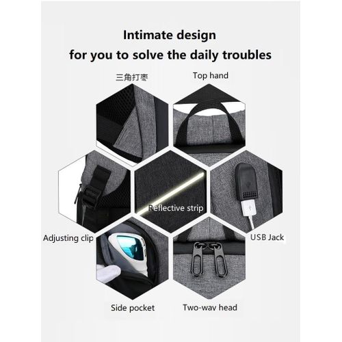 product_image_name-Fashion-Laptop Backpack With USB Charger Port - Red/Black-4