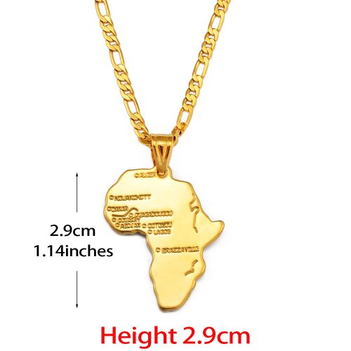 Dropship Africa Congo Algeria Map Pendant Necklace For Women Men Gold Color  Copper Chain Necklaces Hiphop Style to Sell Online at a Lower Price | Doba