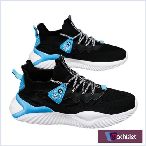 product_image_name-Machislet-Men's Shoes Running Shoes Athletic Shoes Summer Shoes - Black/Blue/White - Blue - 43-1