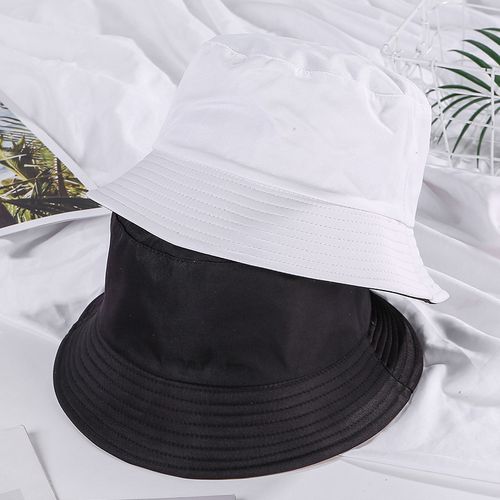 Shop Generic Double-sided Wearing Cap Solid Color Bucket Hat Men Women Sun  Hat Reversible Fisherman Hat Summer Panama Cap Sun Fishing Gorros-Black  White Online