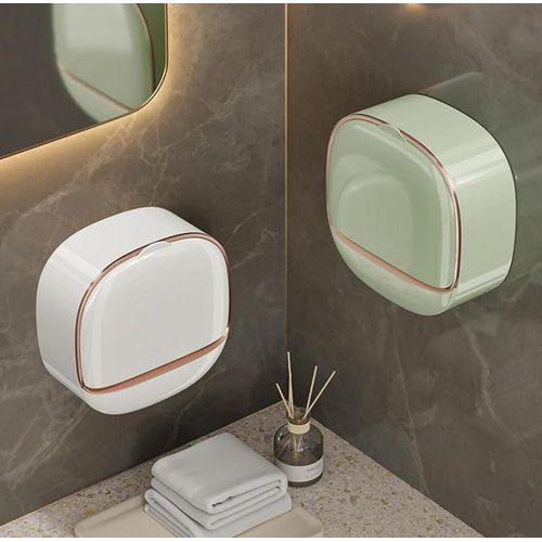 product_image_name-Generic-2PCS Wall-Mounted Soap Box with Lid Light Luxury Soap Holder Punch-Free Soap Box  Laundry Soap Box For Bathroom Kitchen-6