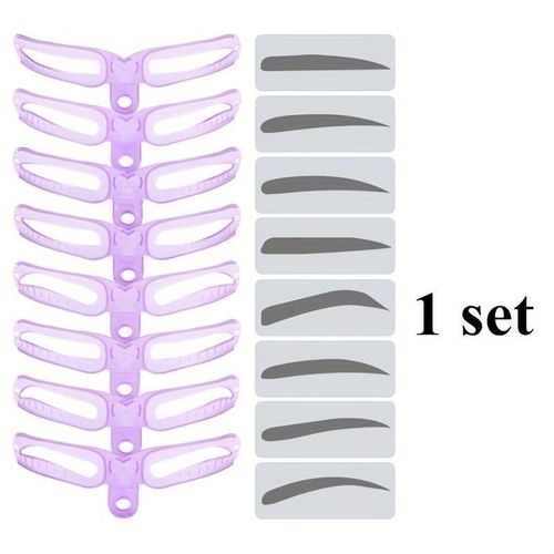 product_image_name-Fashion-8-Piece Eyebrow Stencil Set Eyebrow Tool: Low Allergenic, Silicone Brushes, ABS Plastic Handles - Perfect For All Skin Types -3