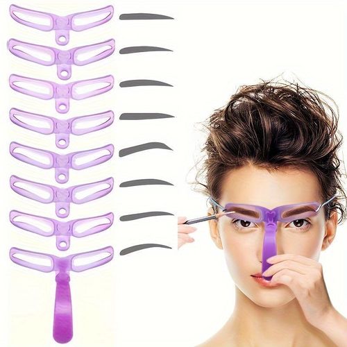 product_image_name-Fashion-8-Piece Eyebrow Stencil Set Eyebrow Tool: Low Allergenic, Silicone Brushes, ABS Plastic Handles - Perfect For All Skin Types -5