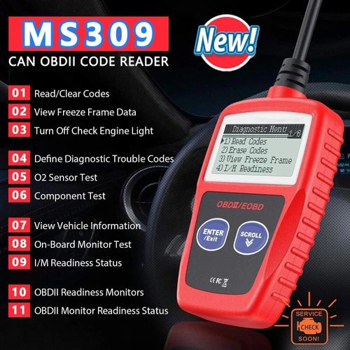 Generic MS309 Automotive Code Reader OBD2 Scanner D-iagnostic Tool Car Check Engine Fault - image 2