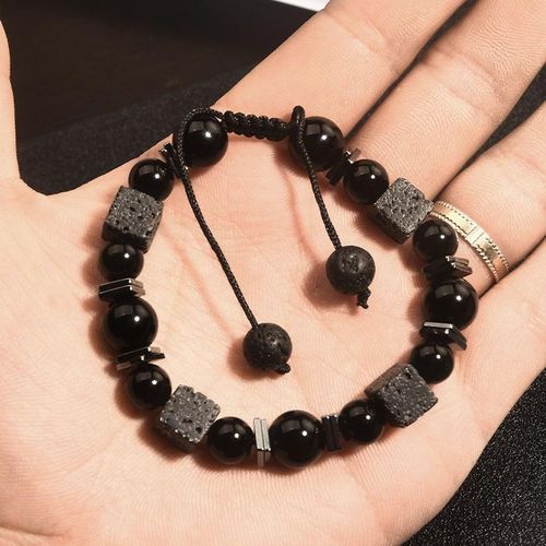 product_image_name-Dou-color-Men's original adjustable bracelet fashionable retro block volcanic obsidian bracelet-2