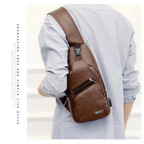 Shop Generic USB Portable Crossbody Chest Bag - Brown Online | Jumia Ghana