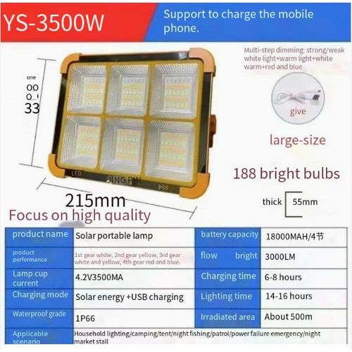 product_image_name-Generic- Fsudz FTY-01 Solar LED Floodlight – IP67, Solar Powered - Orange-4