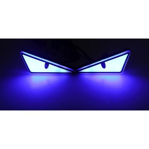 Generic Motorcycle LED Decorative Warning Lights / Triangle Devil Eyes Design / Universal Model Blue Light