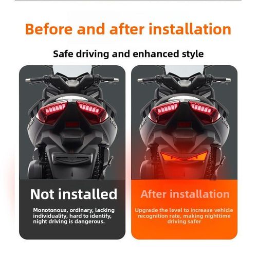 Generic Motorcycle LED Decorative Warning Lights / Triangle Devil Eyes Design / Universal Model Blue Light - image 5