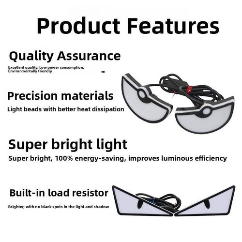 Generic Motorcycle LED Decorative Warning Lights / Triangle Devil Eyes Design / Universal Model Blue Light - image 6