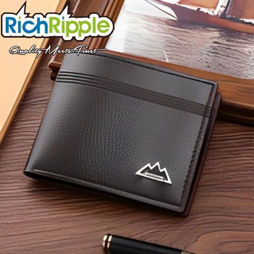 product_image_name-RichRipple-Classic Retro Men's Short Compact& Multi-Functional Wallet - brown-1