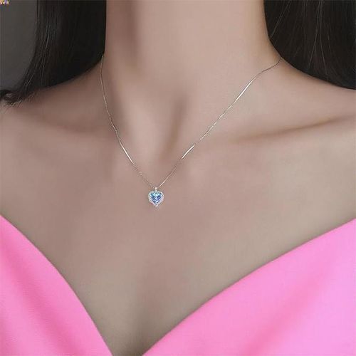 product_image_name-Fashion-Love Heart Necklace Elegant Colorful Gold Silver Rhinestone Crystal Angle Wing Heart Lucky Infinity Love Pendant Necklace Anniversary Valentines Day Jewelry Gifts for Women-7