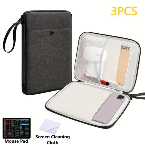 Generic 3PCS 13-inch Laptop Protective Case Handbag Tablet Bag - With Excel Shortcuts Mouse Pad + Screen Cleaning Cloth