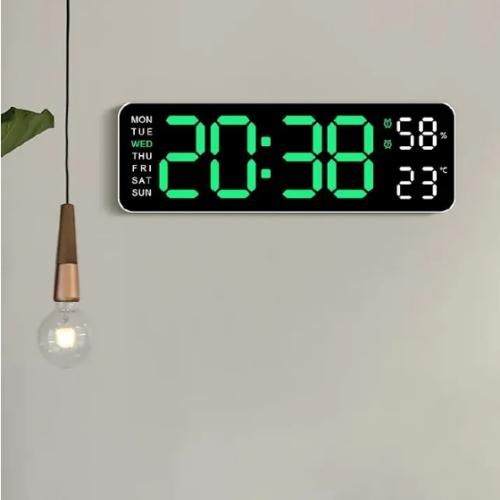 product_image_name-Generic-9 Inch Large Digital Wall Clock USB Powered TEMP Humidity Week Auto Dimmer DST Table Clock 12/24H Electronic LED Alarm Clock-1