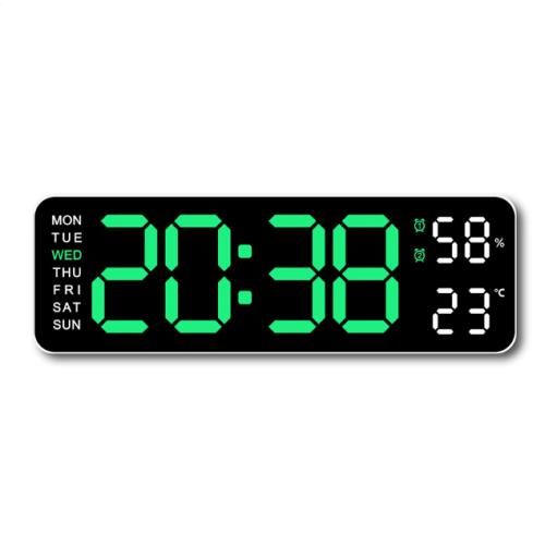 product_image_name-Generic-9 Inch Large Digital Wall Clock USB Powered TEMP Humidity Week Auto Dimmer DST Table Clock 12/24H Electronic LED Alarm Clock-3