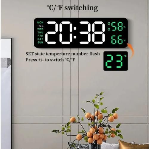 product_image_name-Generic-9 Inch Large Digital Wall Clock USB Powered TEMP Humidity Week Auto Dimmer DST Table Clock 12/24H Electronic LED Alarm Clock-7