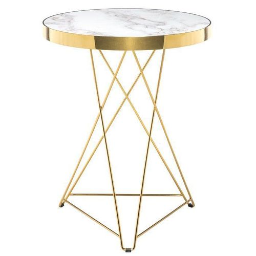product_image_name-Generic-60cm x 70cm Dining Table For Two- White/Gold-1
