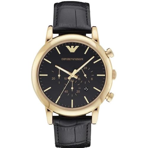 product_image_name-Emporio Armani-Men's Chronograph Black Leather Watch-6
