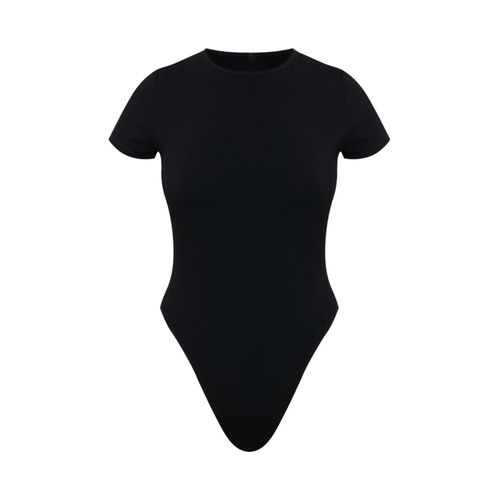 product_image_name-Generic-Women's Short Sleeve Bodysuit- Black-2
