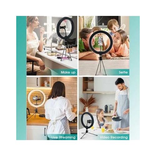 product_image_name-Generic-10-Inch Dimmable LED Ring Light with Tripod Stand – 3 Light Modes, Adjustable Brightness, USB Powered, for Makeup, Selfie, Live Streaming-2