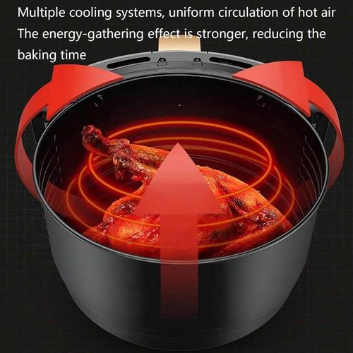product_image_name-Generic-Air Fryer 6L, Healthy Oilless Electric Cooker , Fryers Oven ,LCD Digital Touch Screen with Precise Temperature Control, 1500W -Black-4