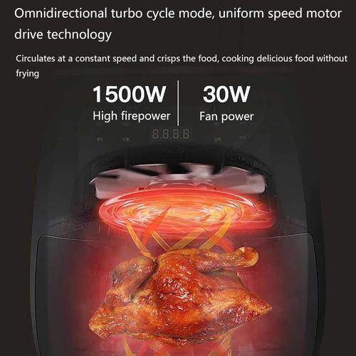 product_image_name-Generic-Air Fryer 6L, Healthy Oilless Electric Cooker , Fryers Oven ,LCD Digital Touch Screen with Precise Temperature Control, 1500W -Black-7