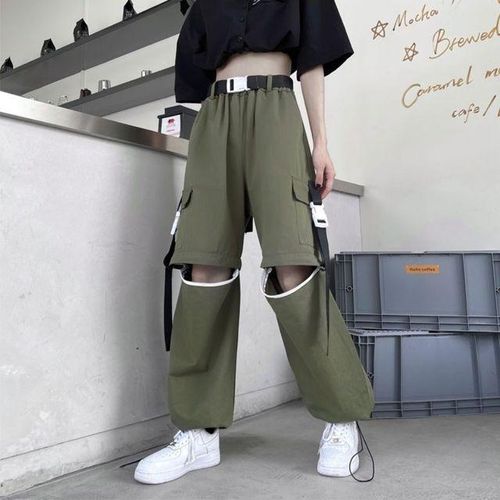 Shop Generic Detachable Y2k Unisex Men Pants Ribbons Zipper Knee 2