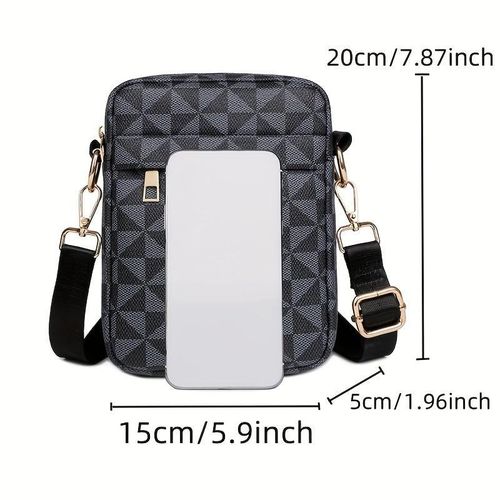 product_image_name-Fashion-One Black Messenger Bag Shoulder Bag, PU Fabric Print, Wear-resistant Outdoor Sports Casual Male Bag, Backpack For Men Women, Daily Commute To Work Holiday Gift Outdoor Cycling-5