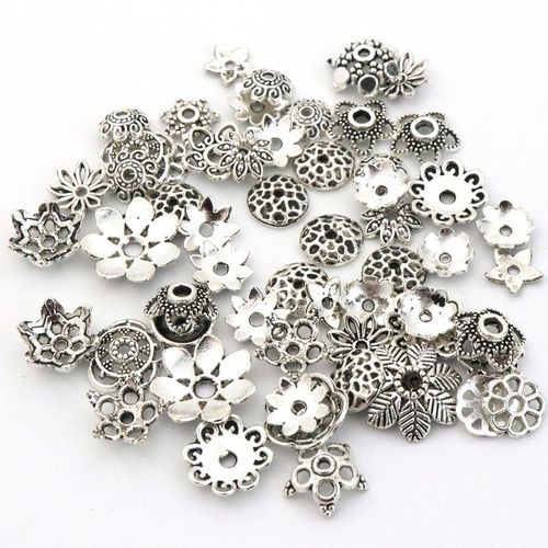 Cheap Mixed Tibetan Silver Bead Caps Spacers for Jewelry Making Accessories