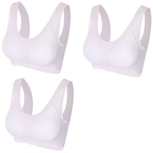 Shop Generic 3pcs Plus Size Bras For Women Push Up Seamles Bra Latex  Bralette Bh With Pad 3XL 4XL Comfort Cooling Gathers(#S5) Online