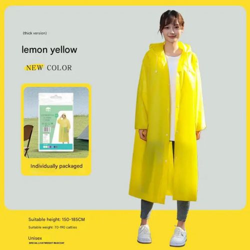 Generic Thick Adult Polyester Raincoat (Yellow)