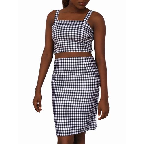 black and white checkered bodycon dress