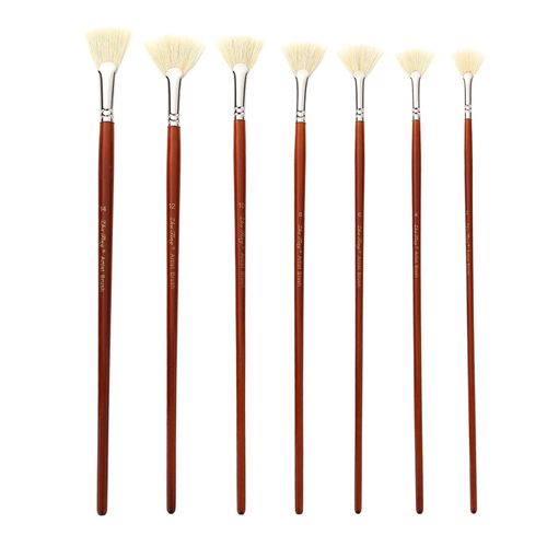 Shop Generic Professional Fan Brush for Painting 7pcs Oil Paint Brushes Set  with Hog Bristle Natural Hair and Long Wood Handle Artist Fan Brushes for  Acrylic / Watercolor Painting Online