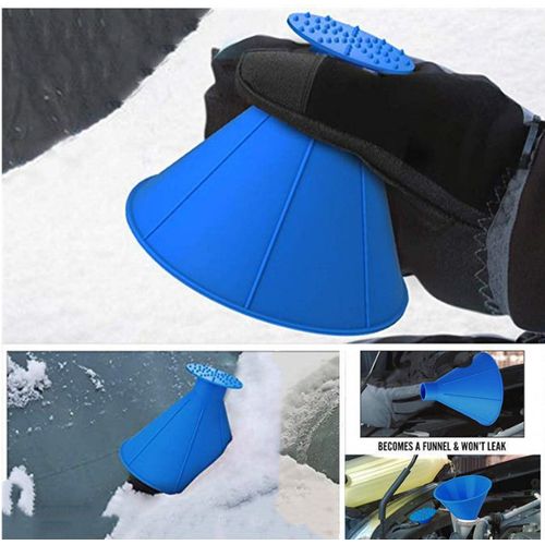 Shop Generic Grattoir à glace en forme d'entonnoir pour véhicule,  outil de dégivrage de cône, pelles à neige, balayage, pare-brise,  fenêtre, voiture magique blue Online