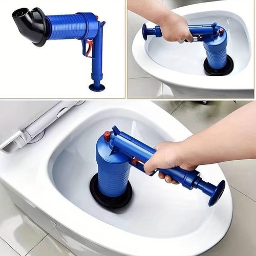 product_image_name-Generic-1 Set Toilet Plunger, Drain Clog Remover Tool With 4 Sized Suckers, High Pressure Air Drain Blaster-3