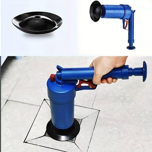 product_image_name-Generic-1 Set Toilet Plunger, Drain Clog Remover Tool With 4 Sized Suckers, High Pressure Air Drain Blaster-7