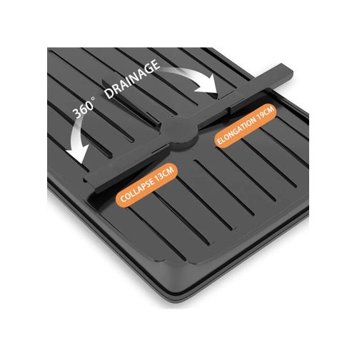 product_image_name-Generic-Large Capacity Durable Rust-resistant Kitchen Dish Plate Drying Rack 2-tier (L44 x W31 x H33)cm / (L17.3 x W12.2 x H13)inch - Black-6