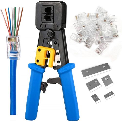 Generic RJ45 Crimping Tool Kit for Cat6 Cat5E Cat5,Multifunctional Ethernet Network Cable Crimper