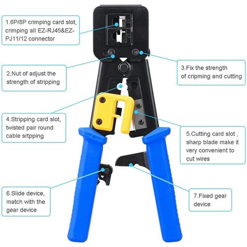 Generic RJ45 Crimping Tool Kit for Cat6 Cat5E Cat5,Multifunctional Ethernet Network Cable Crimper - image 2