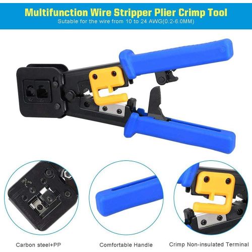 Generic RJ45 Crimping Tool Kit for Cat6 Cat5E Cat5,Multifunctional Ethernet Network Cable Crimper - image 3