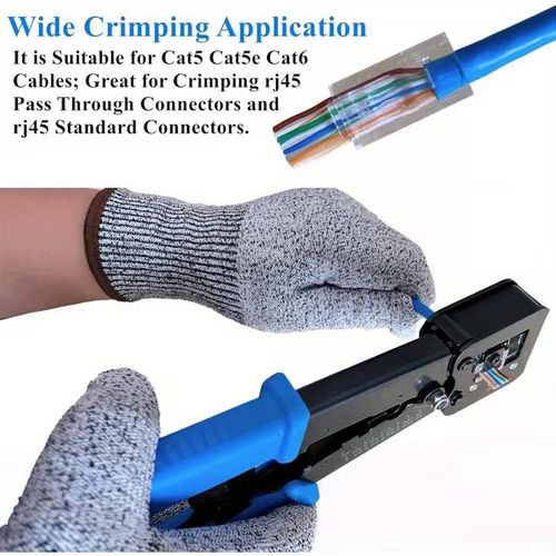 Generic RJ45 Crimping Tool Kit for Cat6 Cat5E Cat5,Multifunctional Ethernet Network Cable Crimper - image 8