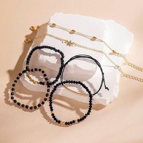 product_image_name-SXCHEN-Pack of 6 - Women's Trendy Personalized Retro Bohemian Bracelet - Black Gold-8