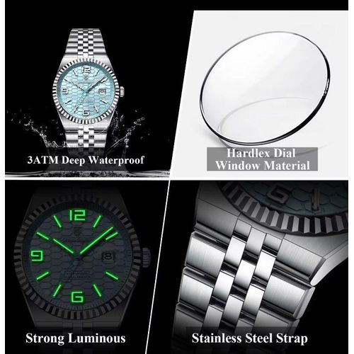 product_image_name-POEDAGAR-Men’s Original Luxury Wristwatch – Waterproof Stainless Steel Quartz Chronograph Watch - Color: Silver-3