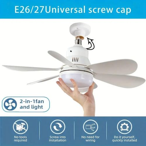 product_image_name-TIMBUTUS-Smart LED Ceiling Fan Light with Remote – Stepless Brightness & Color Control – E26/E27 Socket-1