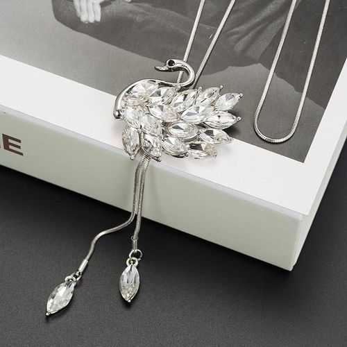 product_image_name-GALUIN-Water drop zircon swan long necklace sweater accessories-1