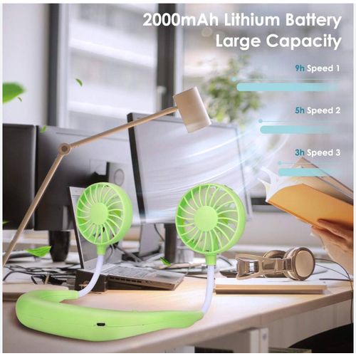 A C R Rechargeable Portable Study Lamp + Neck Fan - Multicolours