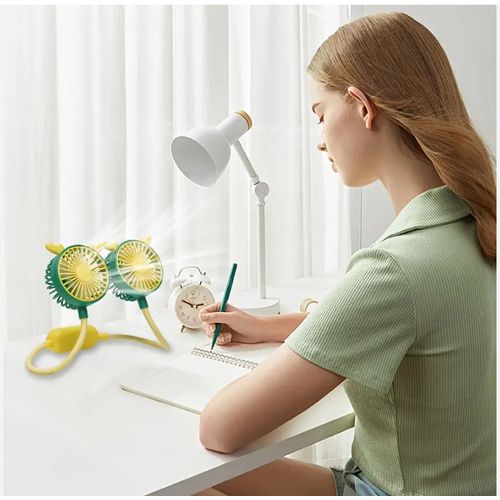 A C R Rechargeable Portable Study Lamp + Neck Fan - Multicolours - image 2